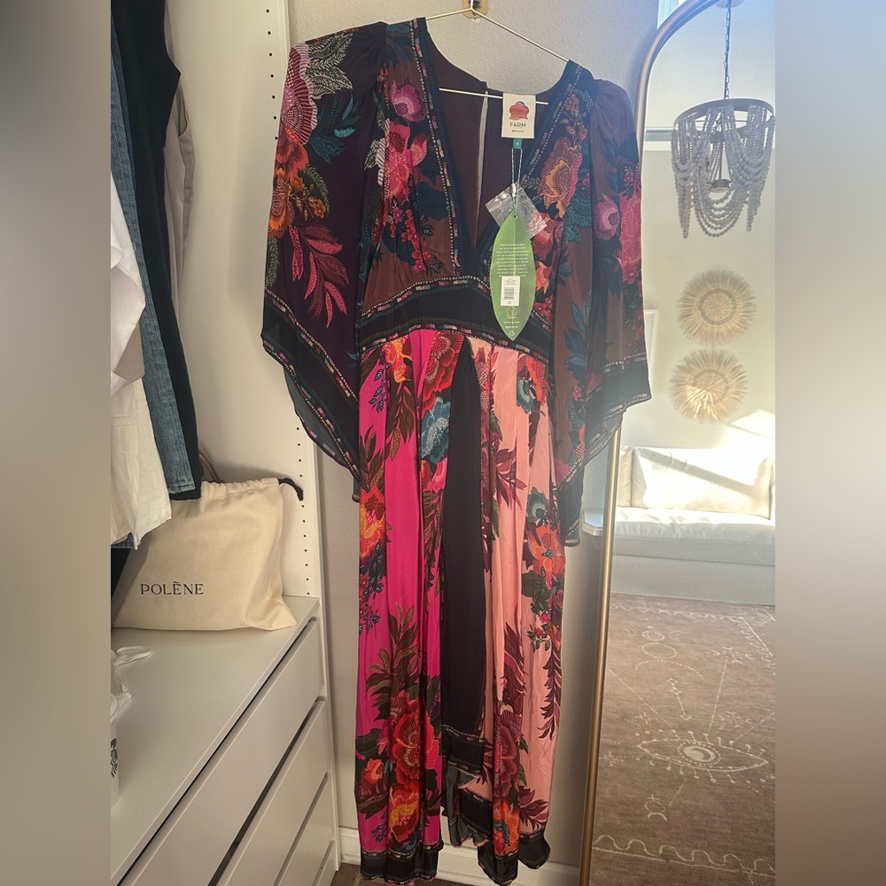 Farm Rio Floral Multicolor Kimono Dress
